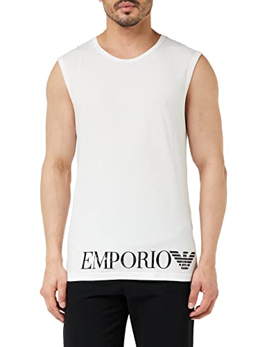 Emporio Armani Men's Shiny Big Logo T-Shirt, White, M von Emporio Armani