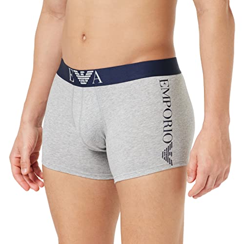 Emporio Armani Men's Shiny Big Logo Trunks, Light Grey Melange, S von Emporio Armani