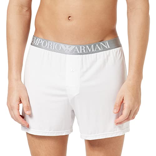 Emporio Armani Men's Soft Modal Boxer Shorts, White, M von Emporio Armani