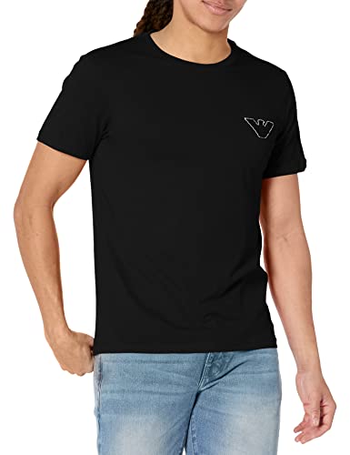 Emporio Armani Men's Sponge Eagle Crew Neck T-Shirt, Black, L von Emporio Armani