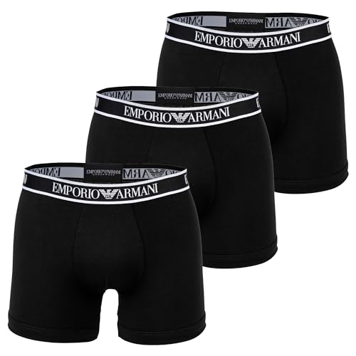 Emporio Armani Herren Stretch Cotton Core Logoband 3-Pack Boxer, Black/Black/Black, XXL (3er Pack) von Emporio Armani