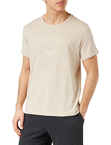 Emporio Armani Men's Superfine Linen Blend Crew Neck T-Shirt, Sand Yellow, XXL von Emporio Armani