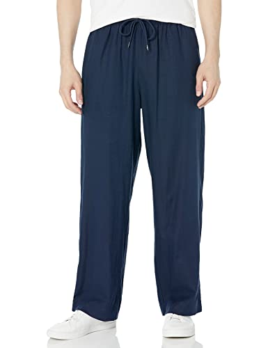 Emporio Armani Men's Superfine Linen Blend Trousers, Navy Blue, L von Emporio Armani