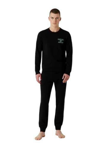 Emporio Armani Men's Sweater+Trousers Iconic Terry, Black, X-Large von Emporio Armani