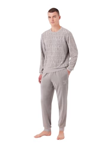Emporio Armani Men's Sweater+Trousers Jacquard Bold Logo Chenille, Stone Jacquard, Large von Emporio Armani