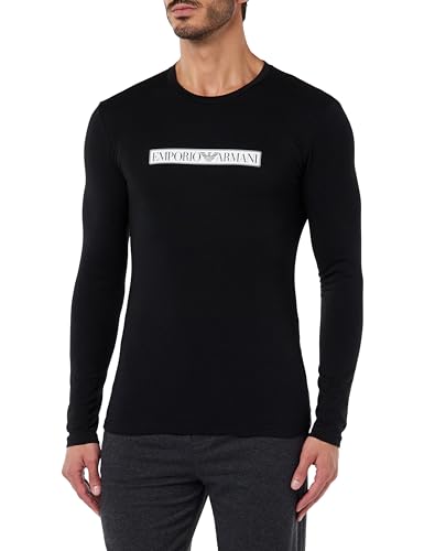 Emporio Armani Men's Logo Label T-Shirt, Black, XL von Emporio Armani