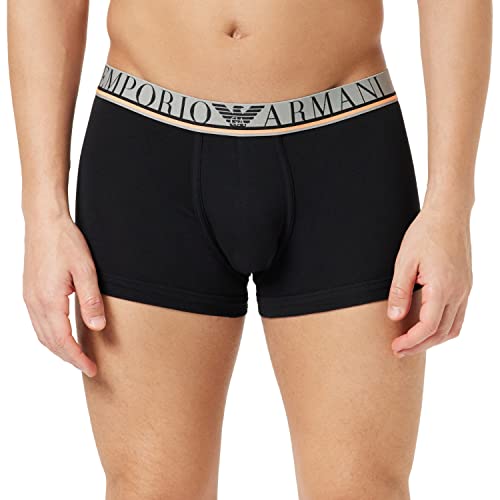 Emporio Armani Men's Underline Logo Trunks, Black, L von Emporio Armani