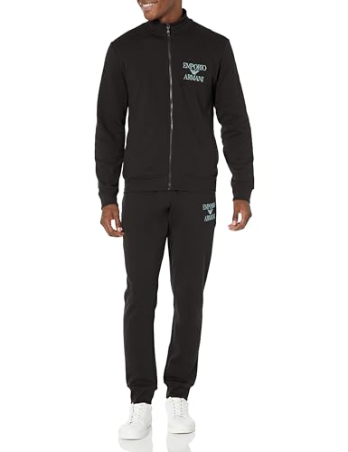 Emporio Armani Men's Zipped Sweatshirt+Trousers Iconic Terry, Black, XX-Large von Emporio Armani