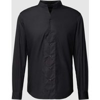 Emporio Armani Modern Fit Freizeithemd mit Stehkragen in Black, Größe 41 von Emporio Armani