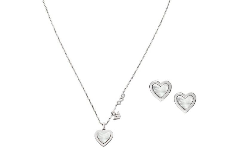 Emporio Armani Ohrring und Ketten Set Mulitpack Schmuck Geschenk Metall JEWELRY (Set, 3-tlg), mit Zirkonia (synth) - mit Perlmutt von Emporio Armani