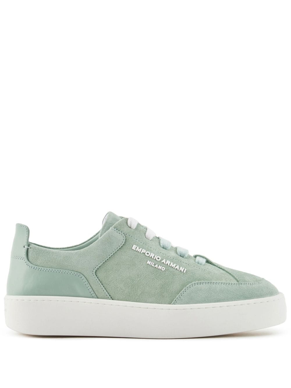 Emporio Armani Pablo Flatform-Sneakers aus Veloursleder - Blau von Emporio Armani