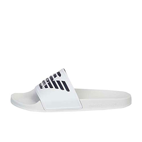 Emporio Armani Pu and PVC Sliders 42 EU Optical White Navy von Emporio Armani