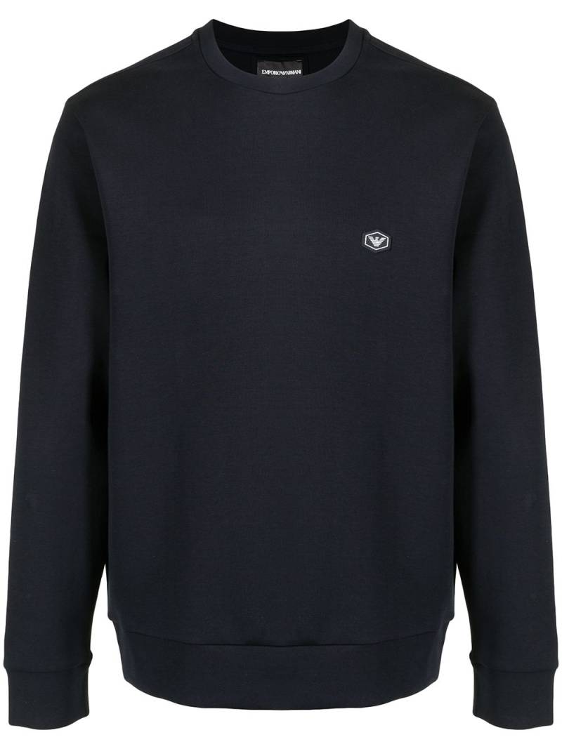 Emporio Armani Pullover mit Logo-Patch - Blau von Emporio Armani