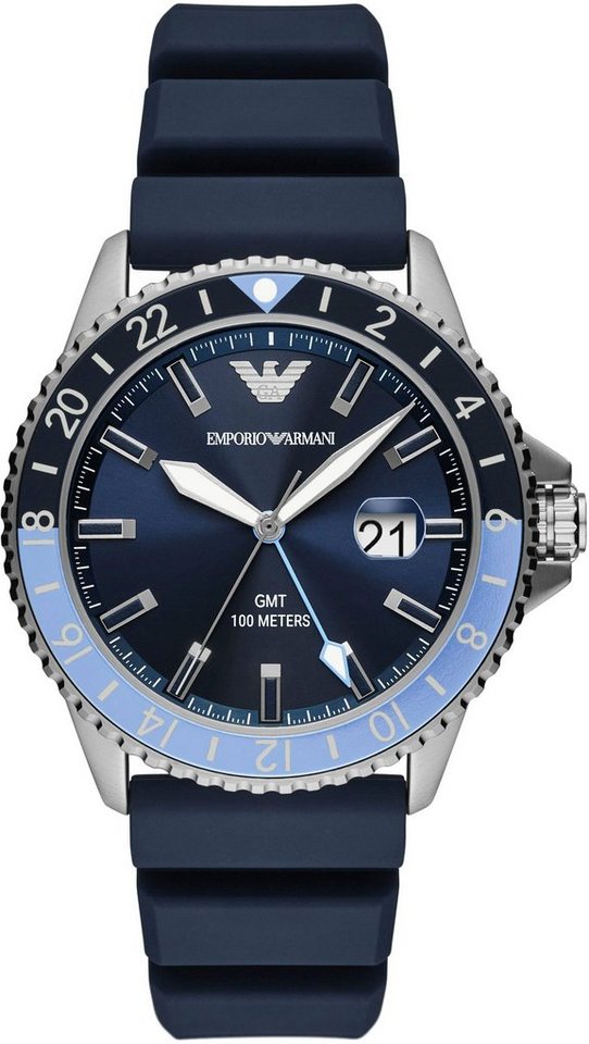 Emporio Armani Quarzuhr, Armbanduhr, Herrenuhr, Datum, 2. Zeitzone, analog von Emporio Armani