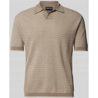 Emporio Armani Regular Fit Poloshirt mit Strukturmuster in Beige, Größe M von Emporio Armani