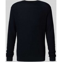Emporio Armani Strickpullover mit gerippten Abschlüssen in Marine, Größe XXL von Emporio Armani