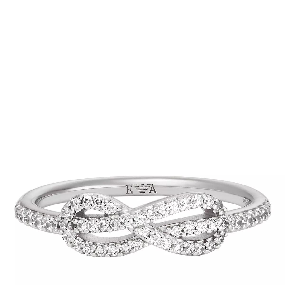 Emporio Armani Ring - Emporio Armani Sterling Silver Center Focal Ring - Gr. 50 - in Silber - für Damen von Emporio Armani