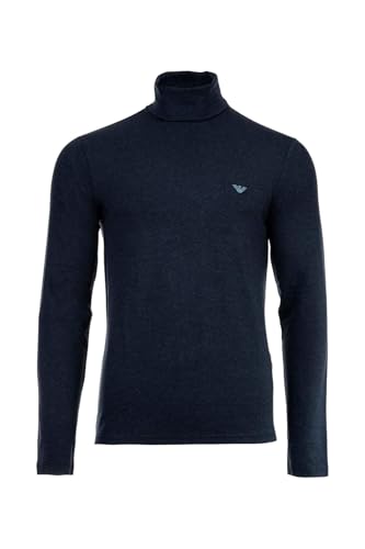 EMPORIO ARMANI Herren-Radfahrer-Langarmshirt mit hohem Kragen unter der Jacke aus weichem Modal, Artikel 112066 4F584, 00135 Marine, L von EMPORIO ARMANI