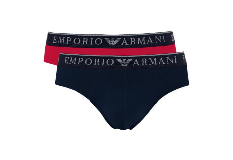 Emporio Armani Slip 2er Pack Endurance Brief Stretch Cotton (2-St., 2 Stück) mit umlaufenden Markenschriftzügen von Emporio Armani