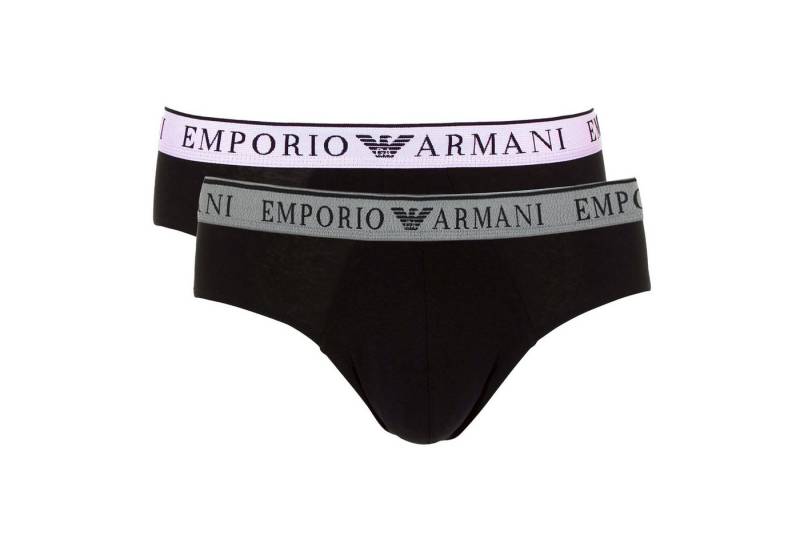 Emporio Armani Slip 2er Pack Endurance Brief Stretch Cotton (2-St., 2 Stück) mit umlaufenden Markenschriftzügen von Emporio Armani