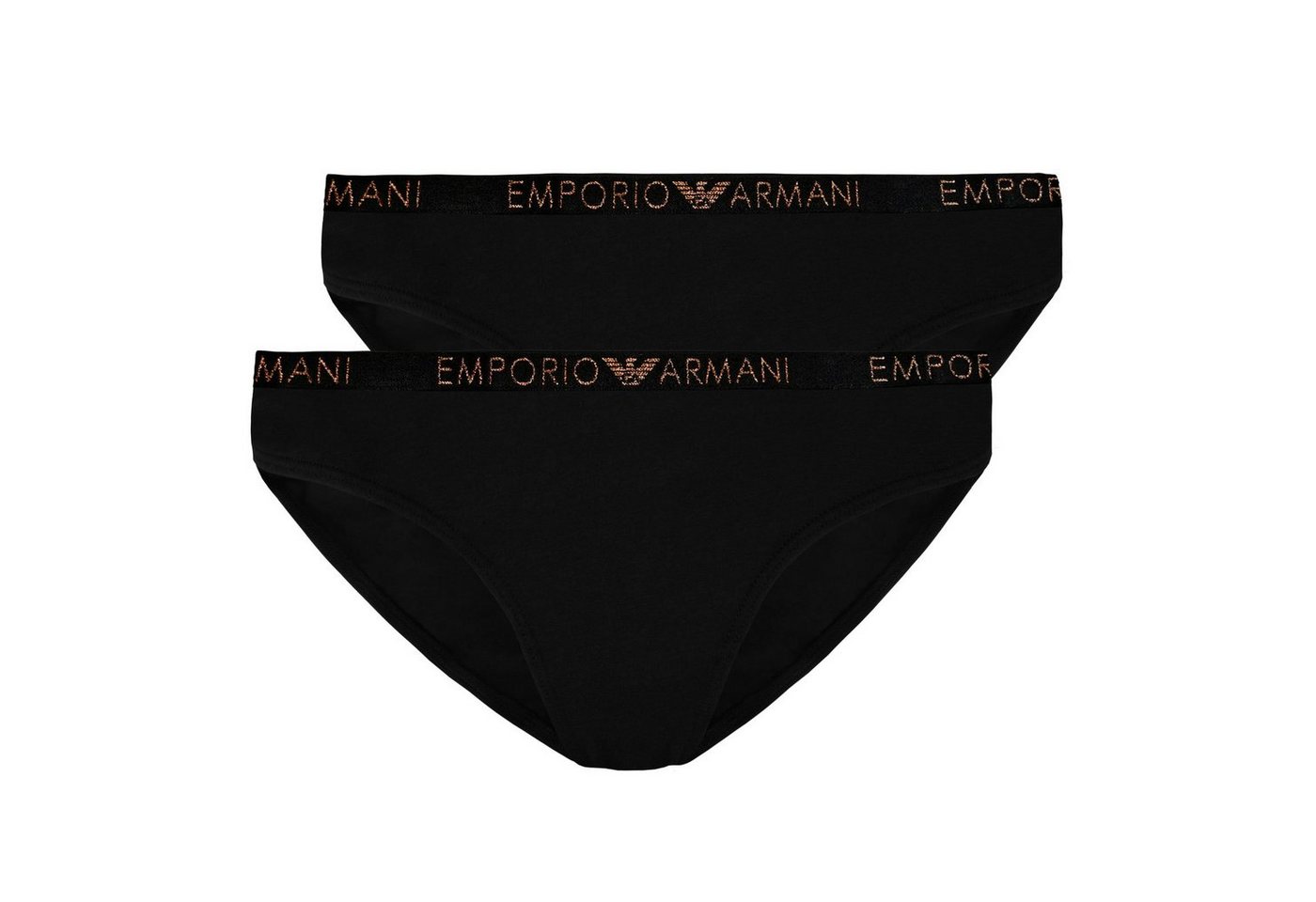 Emporio Armani Slip Brief Stretch Cotton (2er Pack) mit umlaufendem Markenschriftzug aus metallic Faser von Emporio Armani