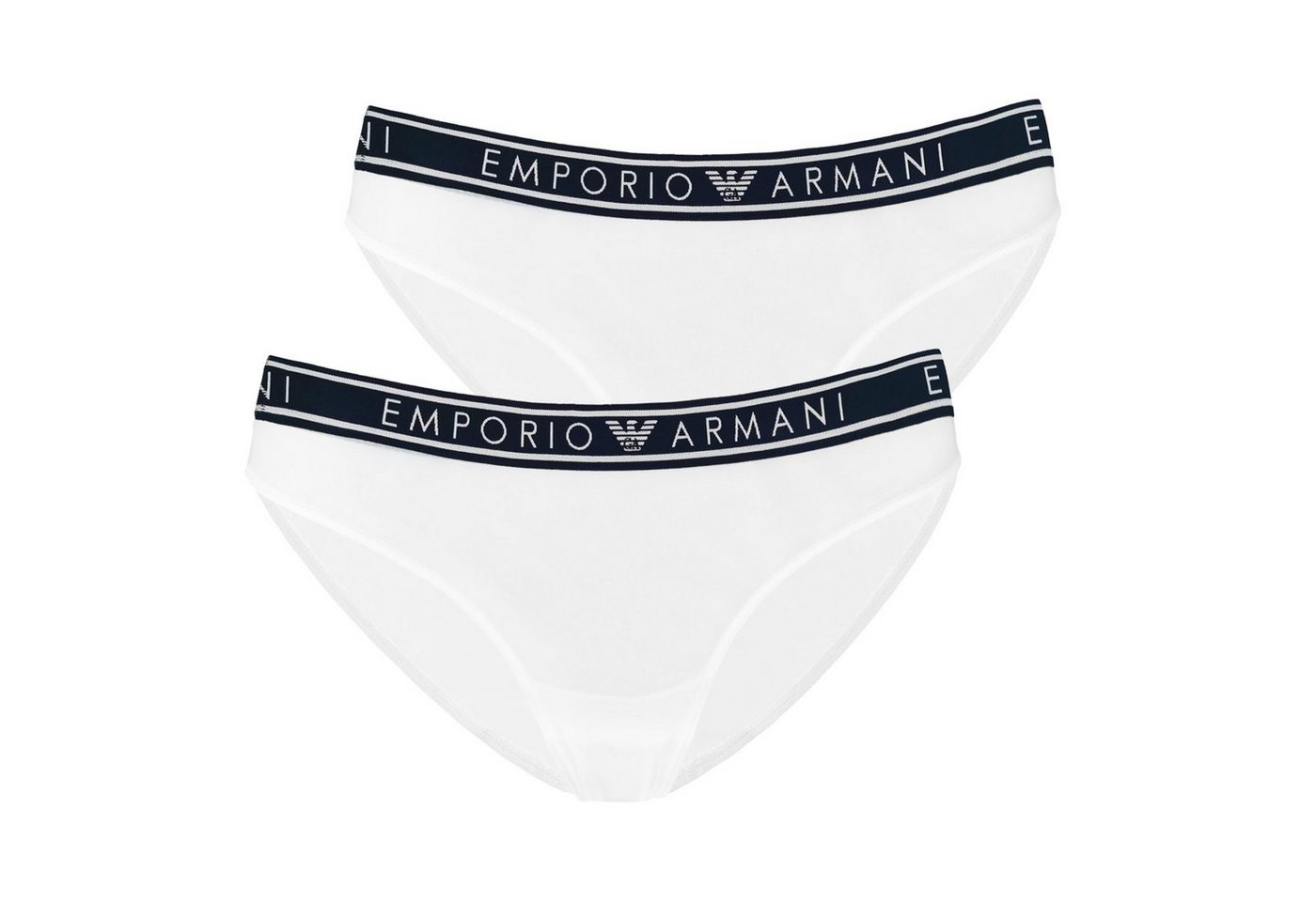 Emporio Armani Slip Brief Stretch Cotton (2er Pack) mit umlaufendem Markenschriftzug von Emporio Armani