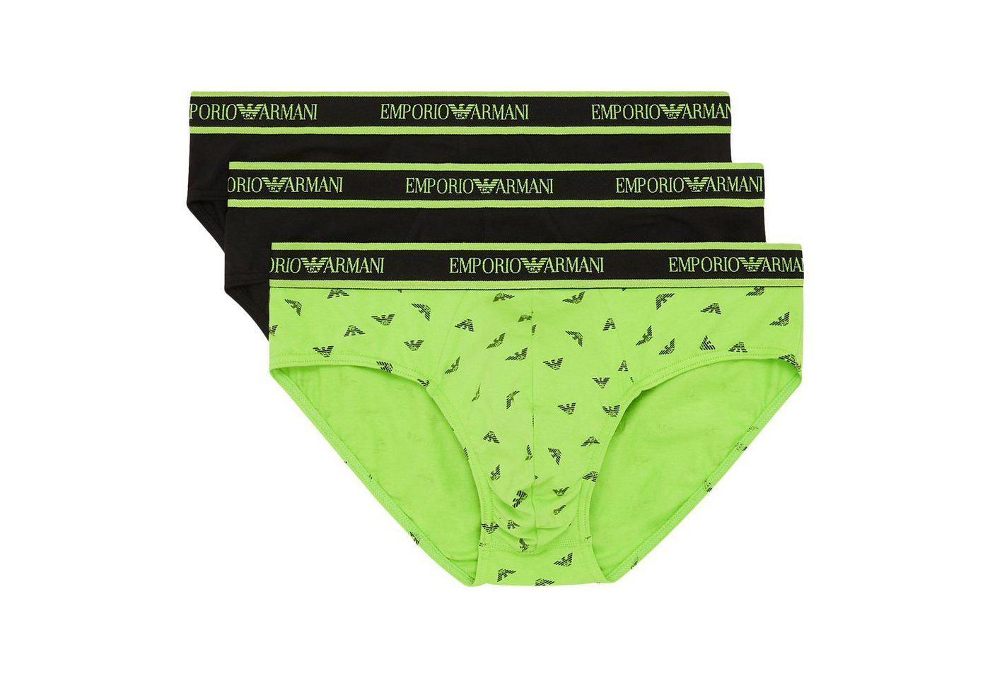 Emporio Armani Slip Brief Stretch Cotton (3-St., 3er Pack) mit umlaufenden Markenschriftzug von Emporio Armani