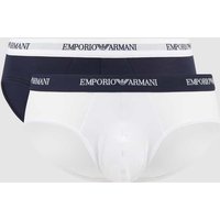 Emporio Armani Slip mit Stretch-Anteil im 2er-Pack in Weiss, Größe M von Emporio Armani