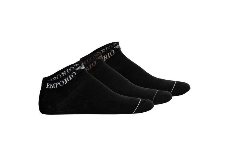 Emporio Armani Sneakersocken Herren Socken 3er Pack Baumwolle EXTENDED LOGO (Packung, 3er Pack) von Emporio Armani
