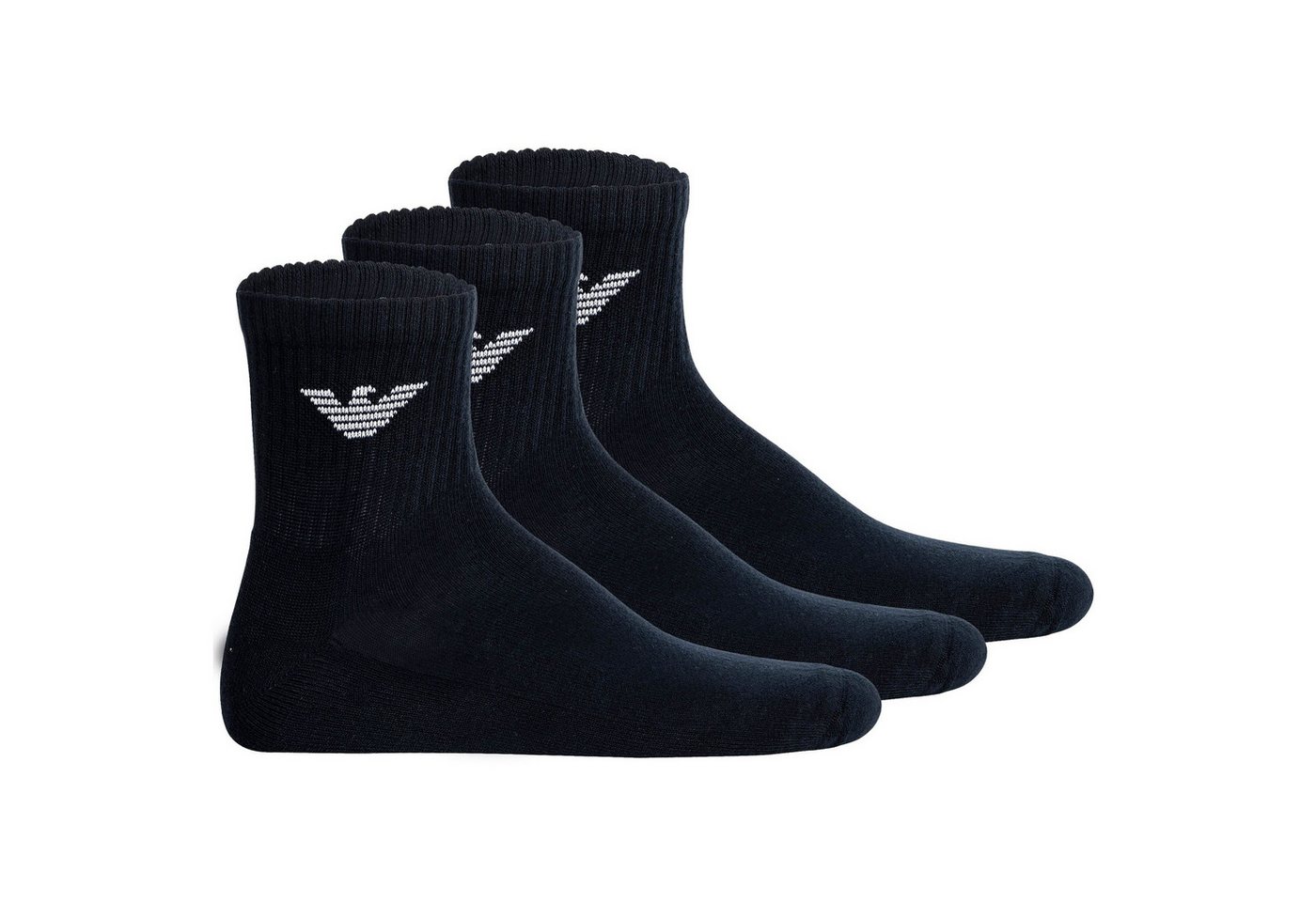 Emporio Armani Sportsocken Herren Socken 3er Pack Baumwolle SPORTY SPONGE (Packung, 3er Pack) von Emporio Armani