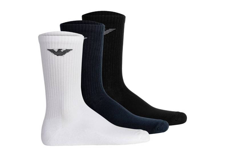 Emporio Armani Sportsocken Herren Socken 3er Pack Baumwolle SPORTY SPONGE (Packung, 3er Pack) von Emporio Armani