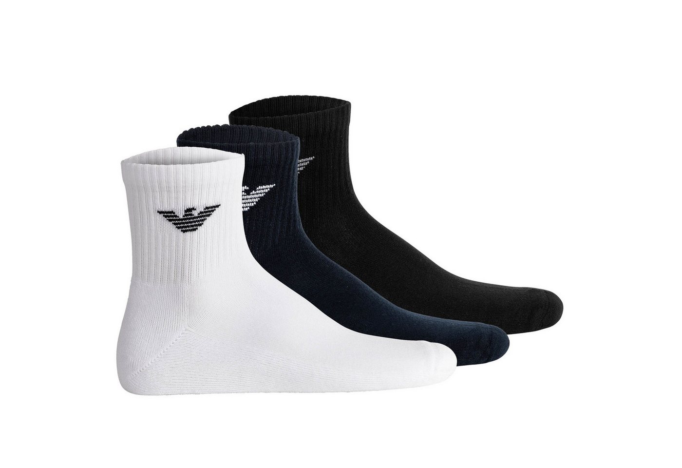Emporio Armani Sportsocken Herren Socken 3er Pack Baumwolle SPORTY SPONGE (Packung, 3er Pack) von Emporio Armani