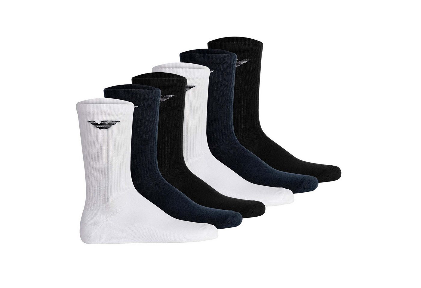 Emporio Armani Sportsocken Herren Socken 6er Pack Baumwolle SPORTY SPONGE 6P (Packung, 6er Pack) von Emporio Armani