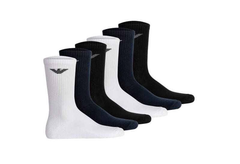 Emporio Armani Sportsocken Herren Socken 6er Pack Baumwolle SPORTY SPONGE 6P (Packung, 6er Pack) von Emporio Armani