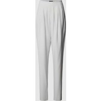 Emporio Armani Straight Leg Stoffhose mit Bundfalten in Hellgrau, Größe 40 von Emporio Armani