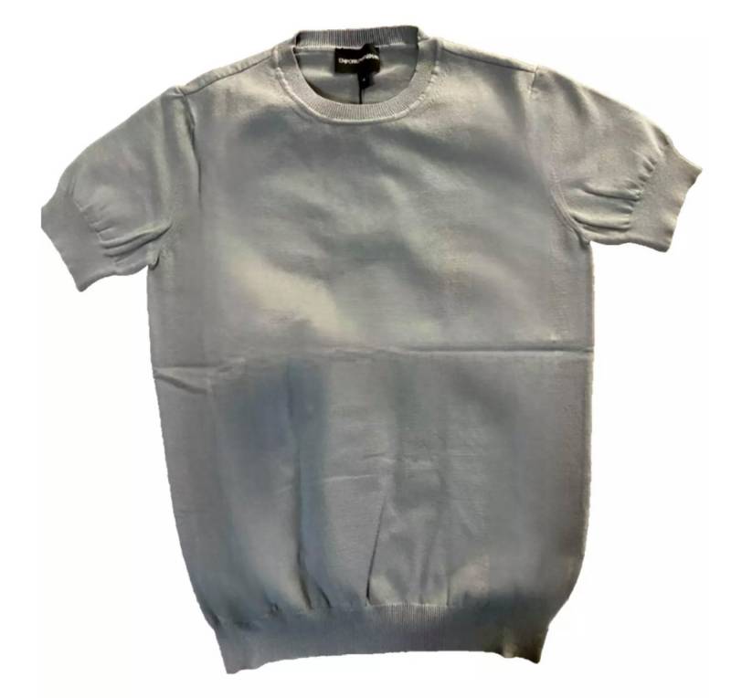 Emporio Armani Strickpullover Pullover Kurzarm Strickpulli mit Gesticktes Logo Hergestellt in Italien für höchste Standards von Emporio Armani