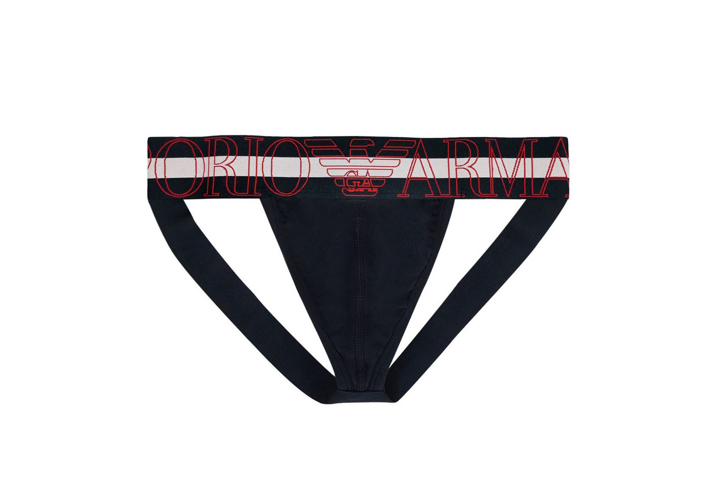 Emporio Armani String Jockstrap Stretch Cotton Megalogo (1-St) mit zweifarbigem Bund von Emporio Armani