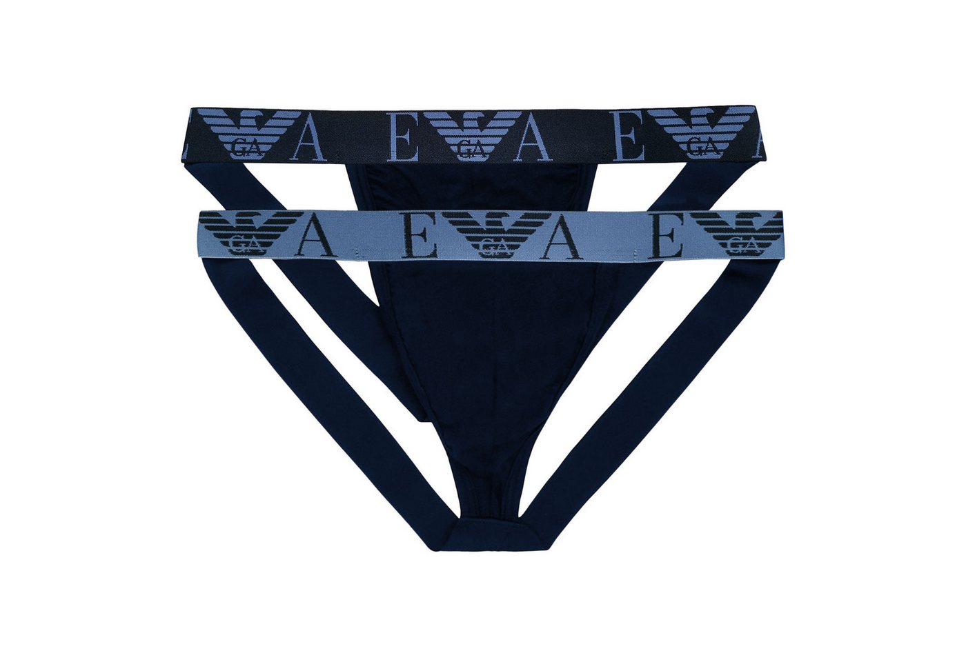 Emporio Armani String Jockstraps Stretch Cotton (2-St., 2er Pack) mit umlaufendem Markenlogo am Bund von Emporio Armani