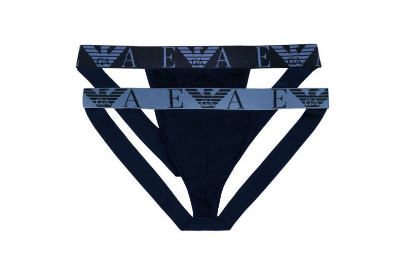 Emporio Armani String Jockstraps Stretch Cotton (2-St., 2er Pack) mit umlaufendem Markenlogo am Bund von Emporio Armani