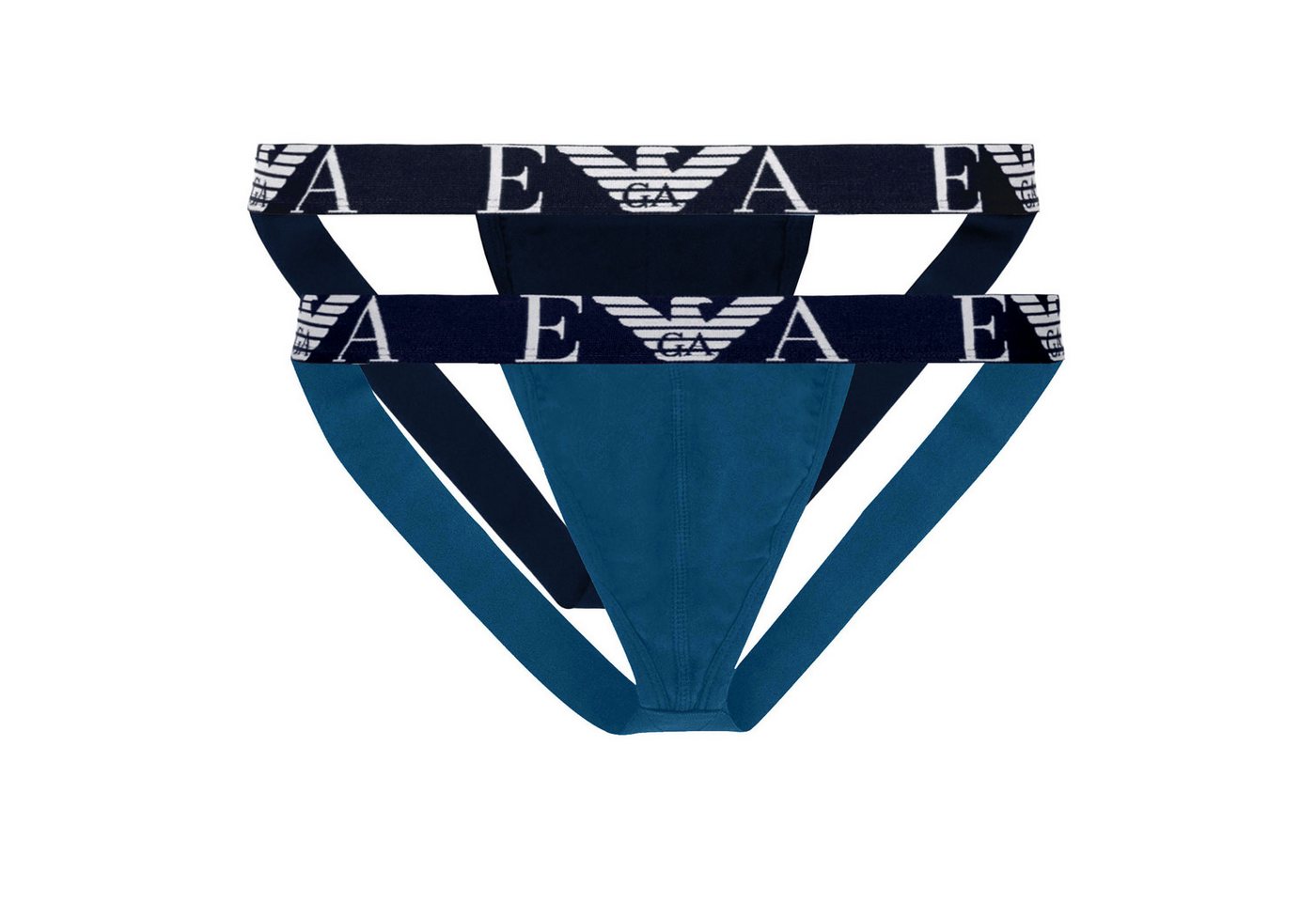 Emporio Armani String Jockstraps Stretch Cotton (2-St., 2er Pack) mit umlaufendem Markenlogo am Bund von Emporio Armani