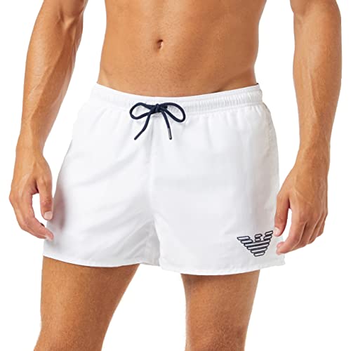 Emporio Armani Swimwear Herren Boxer Essential Swim Trunks, Weiß, 54 von Emporio Armani