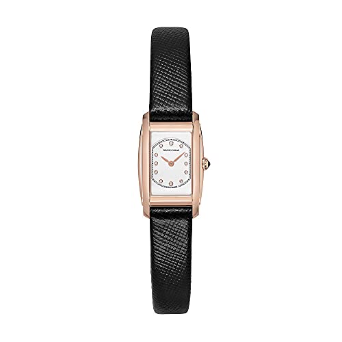 Emporio Armani Swiss Uhr für Damen , Zweizeigeruhrwerk, 31mm Rose Gold Edelstahlgehäuse mit Lederarmband, ARS8401 von Emporio Armani