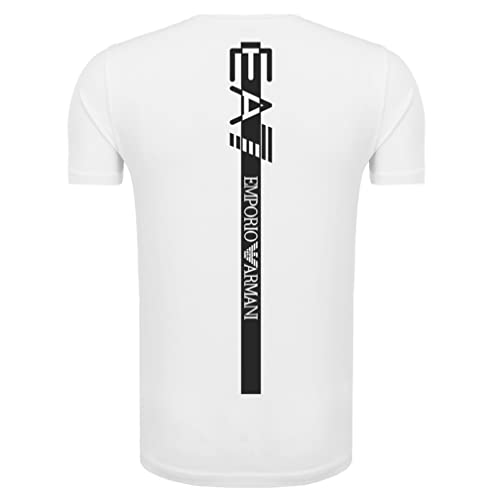 Emporio Armani T-Shirt Herren EA7 3KPT06 PJ03Z, Kurzarm, Rundhalsausschnitt, Weiß, Small von Emporio Armani