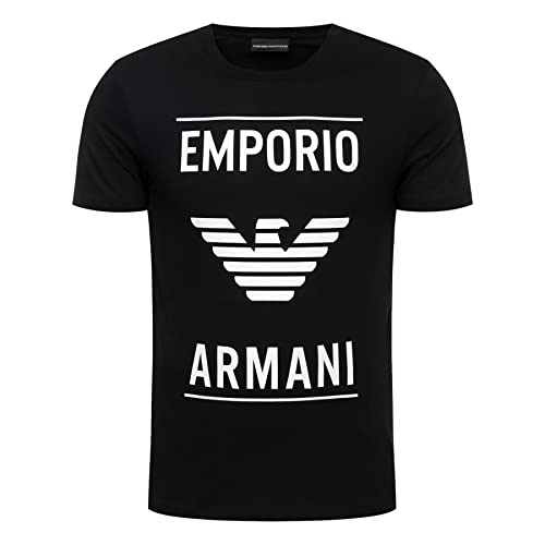 Emporio Armani T-Shirt Herren T-Shirt 6G1TE7 1JNQZ, Kurzarm, Rundhalsausschnitt, Schwarz , XL von Emporio Armani