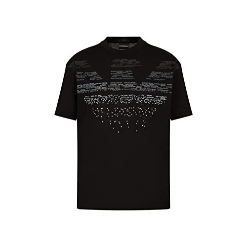 Emporio Armani T-Shirt für Herren, kurzärmlig, Modell 3R1TV01JSAZ, aus Baumwolle., Schwarz , XL von Emporio Armani