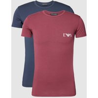 Emporio Armani T-Shirt mit Label-Print in Bordeaux, Größe L von Emporio Armani