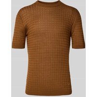 Emporio Armani T-Shirt mit geripptem Rundhalsausschnitt in Gold, Größe M Emporio Armani T-Shirt mit geripptem Rundhalsausschnitt in Gold, Größe M von Emporio Armani