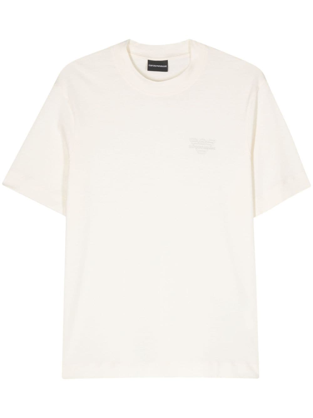 Emporio Armani T-Shirt mit gummiertem Logo - Nude von Emporio Armani