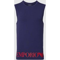 Emporio Armani Tanktop mit Label-Print Modell 'SHINY' in Dunkelblau, Größe L von Emporio Armani