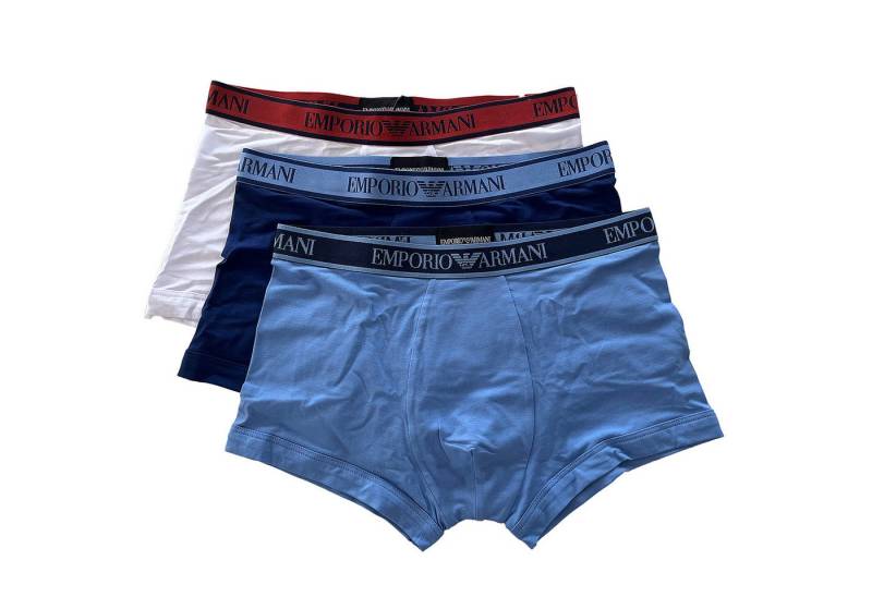 Emporio Armani Trunk 4F717 Stretch Cotton (Packung, 3-St., 3er-Pack) Herren Unterhose kurzes Bein mit Logobund von Emporio Armani